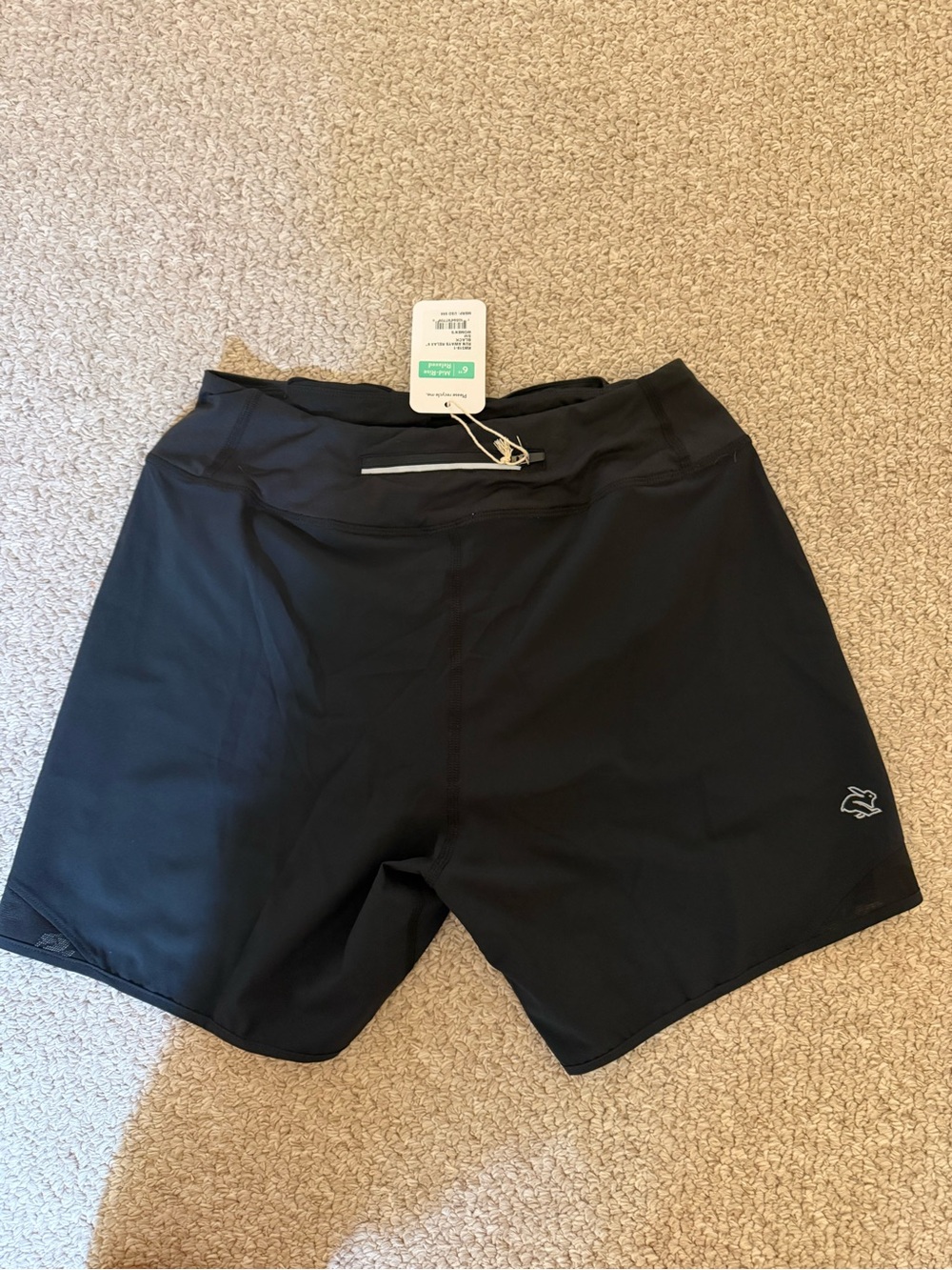Women's Black Athletic Shorts with Reflective Pocket